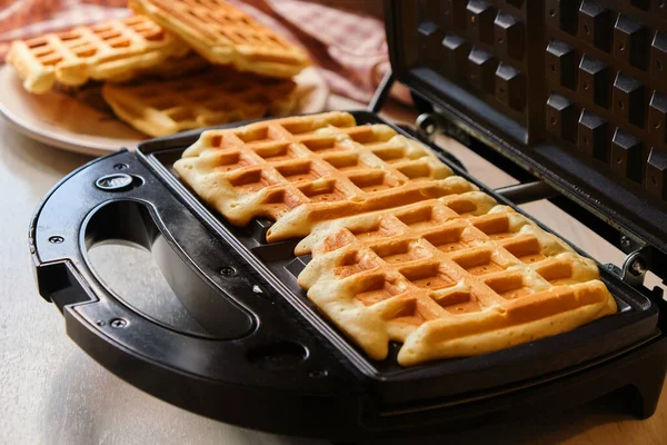 Crispy Thin Waffle Bowl Inside Iron Machine Stock Photo - Download Image  Now - Appliance, Baking, Batter - Food - iStock