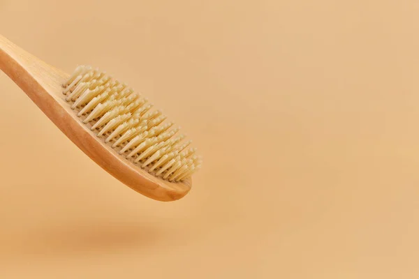 Wooden Brush Cellulite Dry Body Massage Scrub Made Eco Friendly — Stock Photo, Image