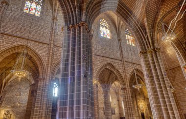 Interior of the Cathedral of Royal Saint Mary in Pamplona, Navarre. Spain