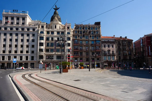 Bilbao Španělsko Srpna 2022 Pohled Slavnou Budovu Calle Arenal — Stock fotografie