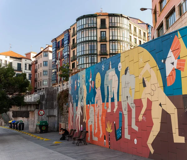 Bilbao Spain August 2022 Wall Artistic Graffiti Murales City — Stock Photo, Image