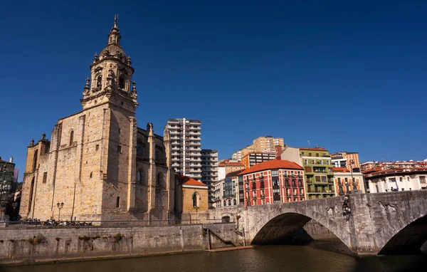 Vista Famosa Iglesia San Antón Bilbao España — Foto de Stock