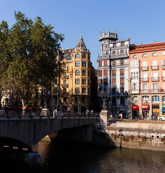 Pohled Domy Starém Městě Zvaném Casco Viejo Bilbao — Stock fotografie