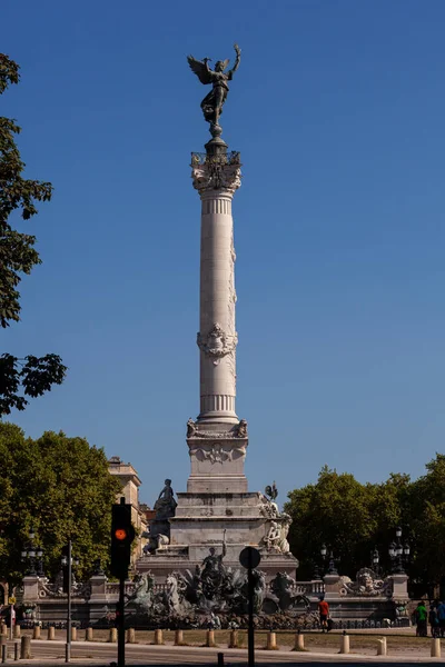 Вид Знамениту Fontaine Des Quinconces Monument Aux Girondins Bordeaux Aquitaine — стокове фото