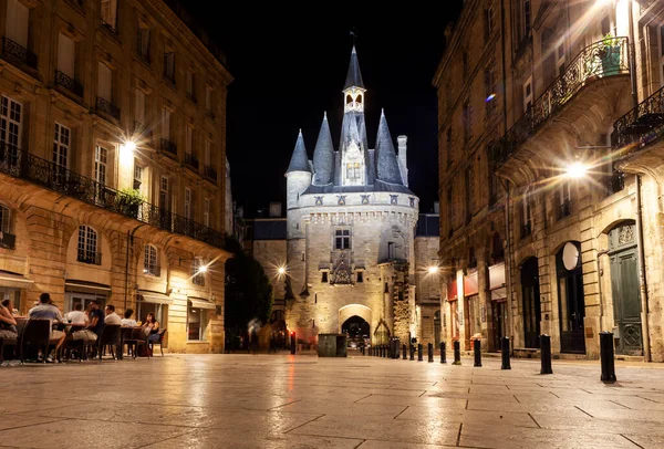 Νυχτερινή Θέα Της Porte Cailhau Porte Palais Πρώην Πύλη Της — Φωτογραφία Αρχείου
