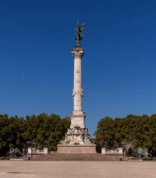Вид Знаменитый Fontaine Des Quinconces Monument Aux Girondins Bordeaux Afbaine — стоковое фото