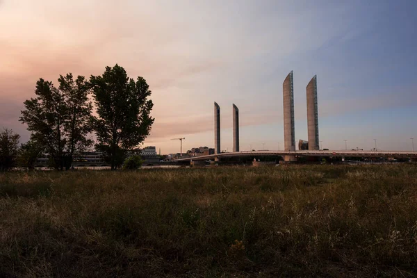 Bordéus França Julho 2022 Pont Jacques Chaban Delmas Pôr Sol — Fotografia de Stock