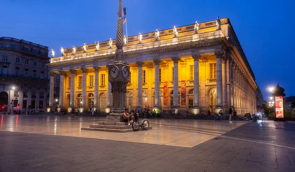 Bordeaux France July 2022 Evening View Grand Theatre Place Comedie — Stock Photo, Image