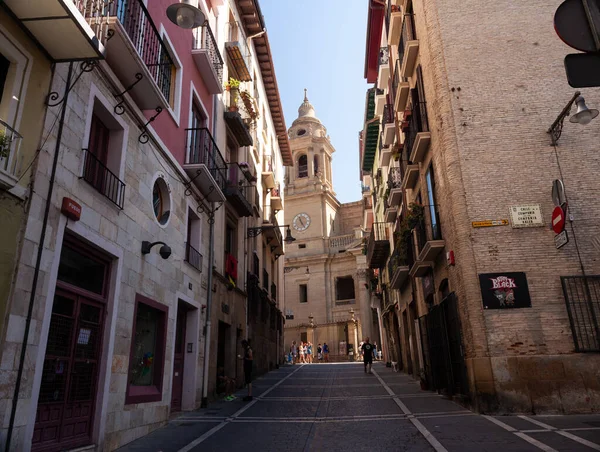 Santa Mara Real Navarre Pamplona Katedrali Nin Arka Manzarası Spanya — Stok fotoğraf