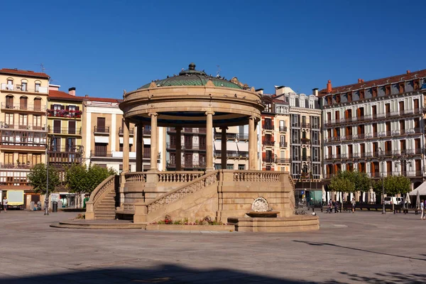 Pamplona Espanha Agosto 2022 Monumento Pavilhão Praça Castelo Cidade Velha — Fotografia de Stock