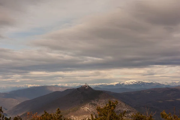 Widok Góry Gabriela Świętą Górę Zwany Monte Santo Języku Włoskim — Zdjęcie stockowe