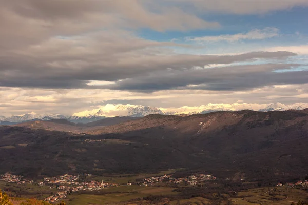 Slovenya Mont Gabriel Den Kar Manzaralı Krn Dağı — Stok fotoğraf