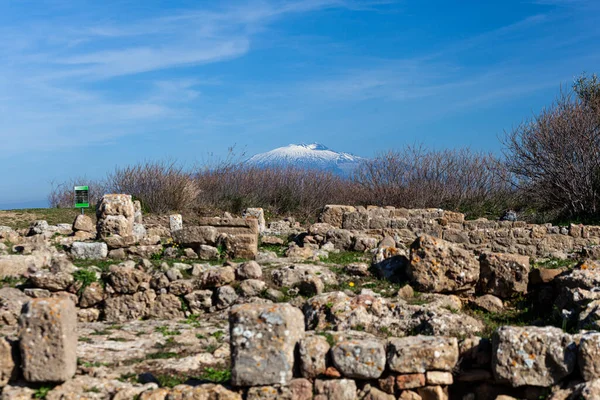 Morgantina Daki Kuzey Hamamı Kazıları Sicilya Daki Eski Kasaba Arkeolojik — Stok fotoğraf