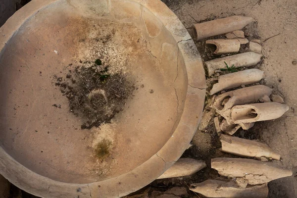 Utgrävningar Nordbadet Morgantina Gamla Stads Arkeologiska Plats Sicilien — Stockfoto