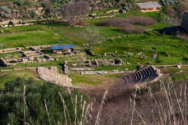 Panoramautsikt Över Den Grekiska Arkeologiska Platsen Morgantina Siciliens Inland Italien — Stockfoto