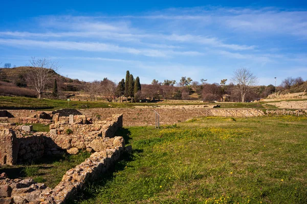 Panoramisch Uitzicht Griekse Archeologische Site Van Morgantina Het Binnenland Van — Stockfoto