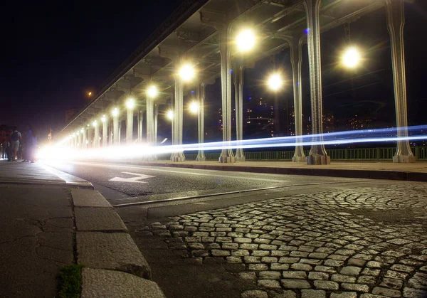 View Bridge Bir Hakeim Called Pont Passy Night Paris France — 图库照片