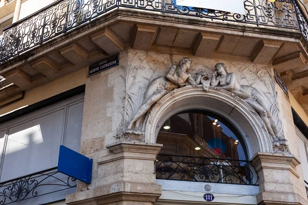 Rue Sainte Catherine Nazwa Ulicy Znak Bordeaux Najdłuższy Deptak Francji — Zdjęcie stockowe