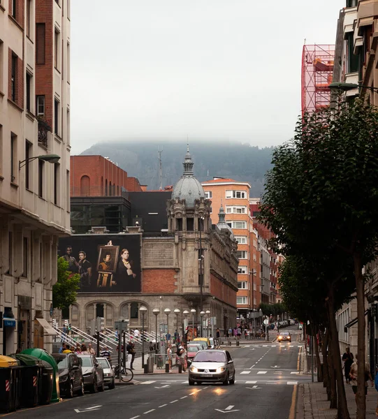 Bilbao Spanyolország Augusztus 2022 Kilátás Régi Város Bilbao Egy Esős — Stock Fotó