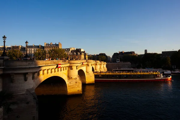 View Famous Bridge Called Pont Neuf Sunny Summer Sunset Paris — Fotografia de Stock