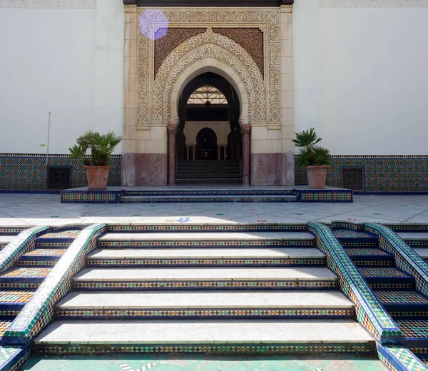 Entrance Grand Mosque Paris Full Beautiful Mosaics — Stock Photo, Image