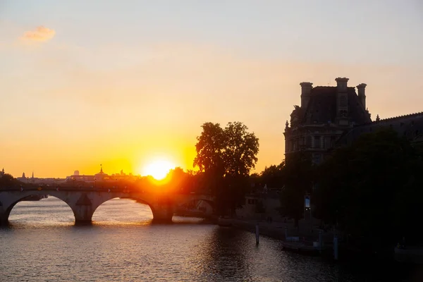 Вид Знаменитий Міст Під Назвою Понт Рояль Музей Лувр Заході — стокове фото