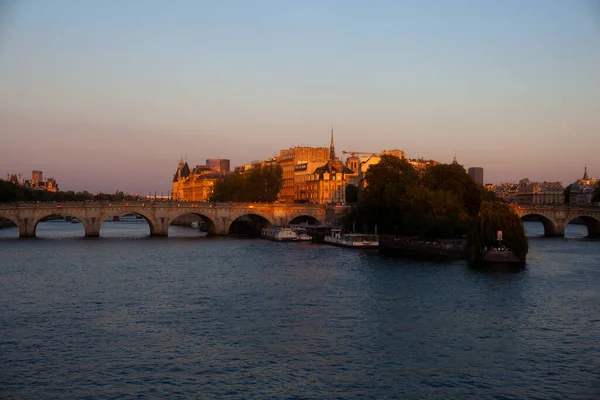 View River Seine Famous Bridge Called Pont Neuf Sunny Summer — Stock Fotó