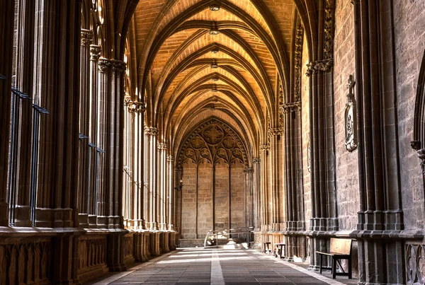 View Gothic Cloister Pamplona Cathedral Navarre Spain — Zdjęcie stockowe