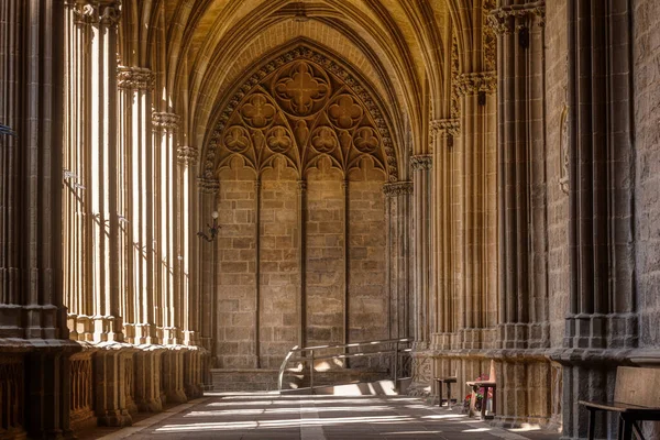 パンプローナ大聖堂 ナバラのゴシック回廊の眺め スペイン — ストック写真