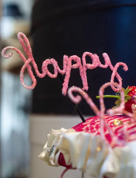 Close Decorations Birthday Cake — Stock Photo, Image