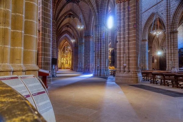 Ozdobne Wnętrze Katolickiej Katedry Santa Maria Real Wieczna Gotycka Katedra — Zdjęcie stockowe