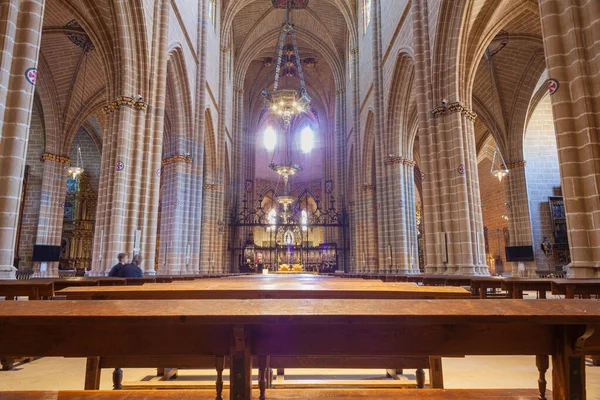 Interior Catedral Santa Maria Real Pamplona Espanha — Fotografia de Stock