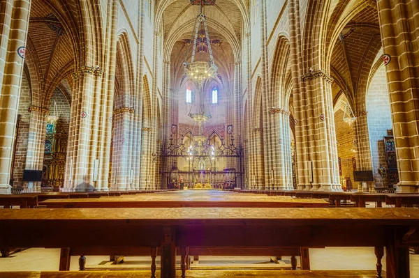 Ornate Interior Katolik Catedral Santa Maria Real Abad Gothic Cathedral — Stok Foto