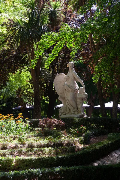 View of the sculpture of the Mariblanca in the Park of the Taconera in Spanish Jardines de la Taconera, of Pamplona. Spain