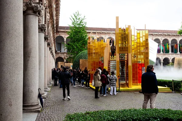 Milan Italie Avril 2023 Installation Intitulée Cabinet Curiosits Par Annabel — Photo