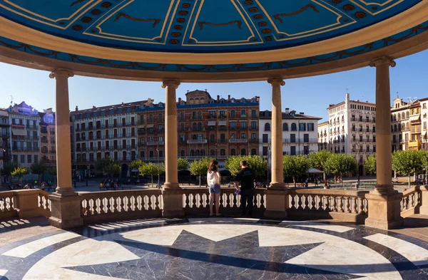 Pamplona Spanje Juli 2022 Uitzicht Het Plein Plaza Del Castillo — Stockfoto