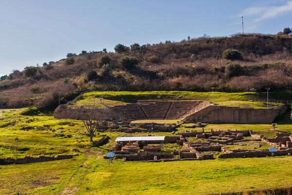 Teatro Greco Altre Rovine Nel Sito Archeologico Morgantina Sicilia — Foto Stock