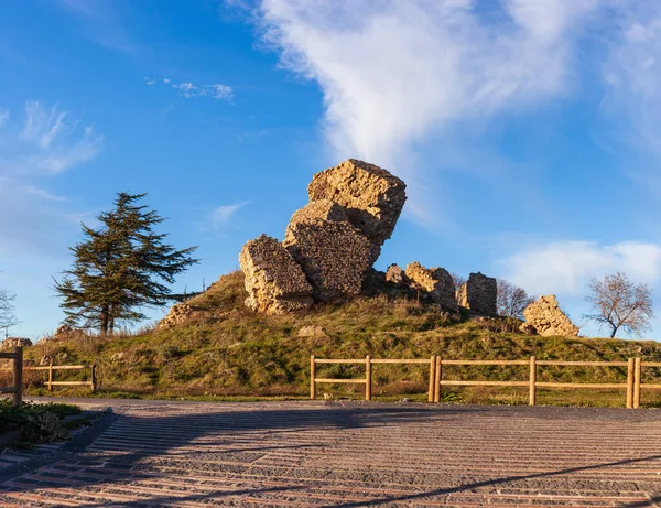 Las Ruinas Del Castillo Medieval Abandonado Aidone Llamado Castellaccio Provincia — Foto de Stock