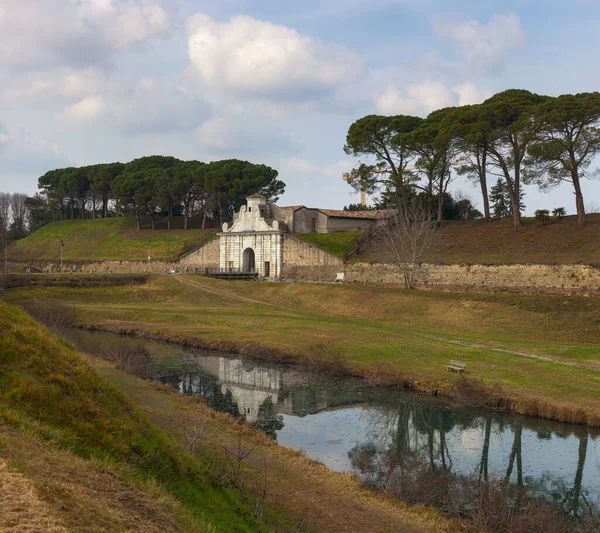 Uitzicht Wallen Porta Aquileia Ook Wel Porta Marittima Zuidelijke Poort — Stockfoto