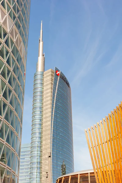 Milaan Italië April 2023 Zicht Het Unicredit Gebouw Porta Nuova — Stockfoto
