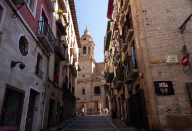 Back view of the Pamplona Cathedral of Santa Mara la Real, Navarre. Spain