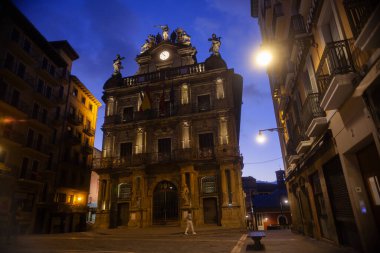 Pamplona, Spain - August, 01, 2022: Building of the City Hall in Pamplona, Navarra, Spain