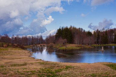 Ventasso 'daki Calamone Gölü manzarası, Reggio Emilia. Yüksek kalite fotoğraf