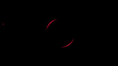 Siyah arkaplanda kırmızı neon daire ışıkları