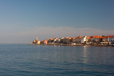 Adriyatik Denizi 'nde Slovenya, Istria' daki Piran manzarası