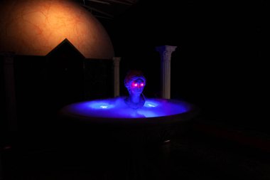 Venedik, İtalya - 19 Nisan 2024: Kurulum görüşü Guerreiro do Divino Amor tarafından Üstün Uygarlıklar olarak adlandırıldı. İsviçre Pavyonu, Venedik Bienali 'nin 60. Uluslararası Sanat Sergisi 2024