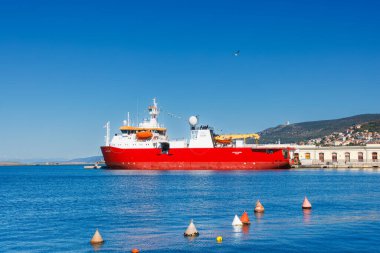 Trieste, Italy - September 27, 2024: The Laura Bassi, formerly Polar Queen and RRS Ernest Shackleton, the icebreaking research vessel docked in Trieste clipart