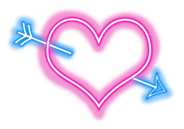 Yeryüzü bir okla delindi. Şeffaf arkaplan üzerindeki ışık neonunu şekillendir