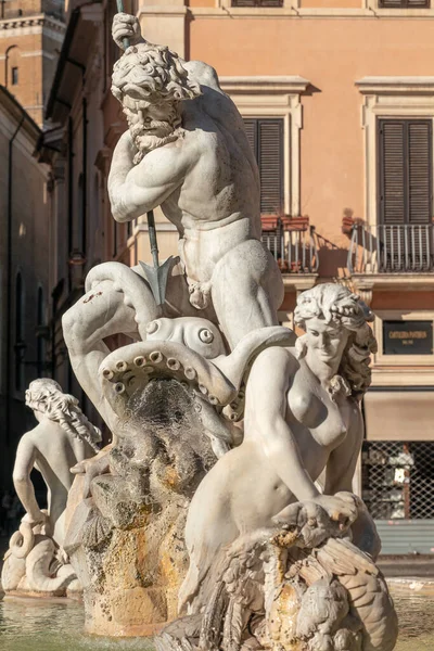 Roma Talya Kasım 2022 Piazza Navona Daki Quatro Fiumi Çeşmesi — Stok fotoğraf