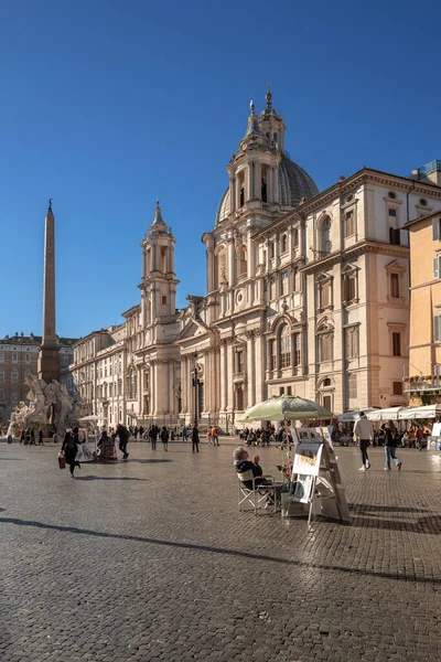 Roma Italia Novembre 2022 Bella Architettura Piazza Navona — Foto Stock
